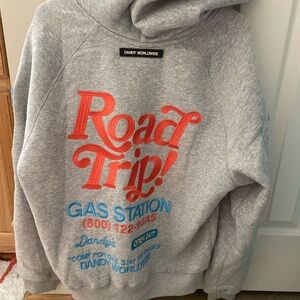 "Road Trip!" Oversized Lux Hoodie in Dark Heather